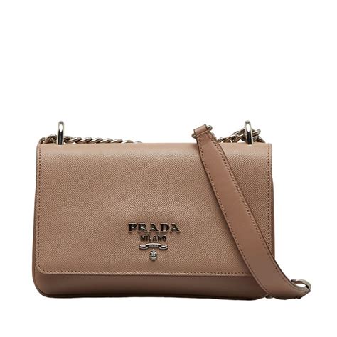 prada saffiano leather chain pouch